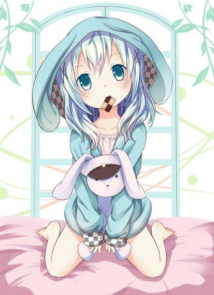 青い髪の女の子がエッチな体験してる二次エロ画像１３ 4