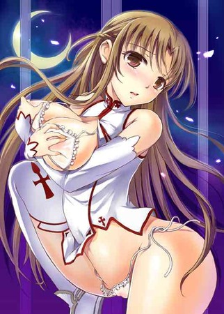 SAO：「ソードアートオンライン」の結城明日奈 （アスナ）との甘いエッチしてるエロ画像 14