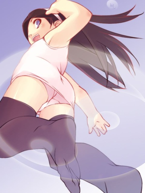 （ローアングル）低いところから女の子を見上げてる 9