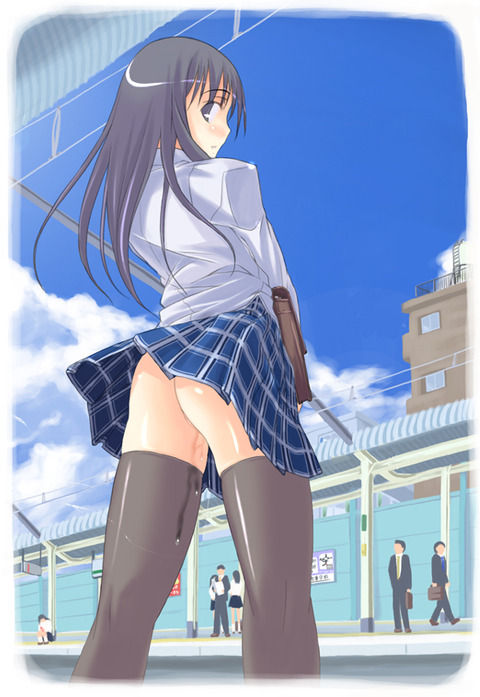 （下着 パンツ）スカッとさわやかノーパン女子の二次エロ画像まとめ 34