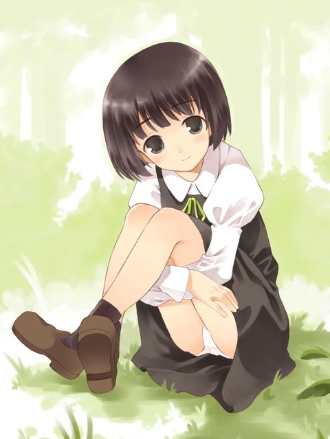 体育座りでチョコんと座ってる女の子０３ 7