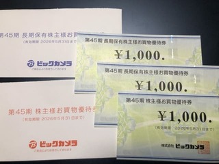 ビックカメラ：買い物券 2025年8月権利(3048)