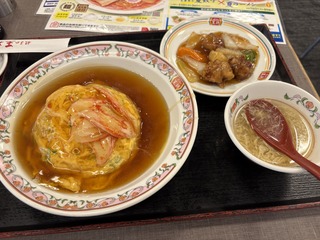 天津飯、酢豚@餃子の王将／王将フードサービス株主優待券利用
