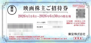 東宝：映画招待券 2025年8月権利(9602)
