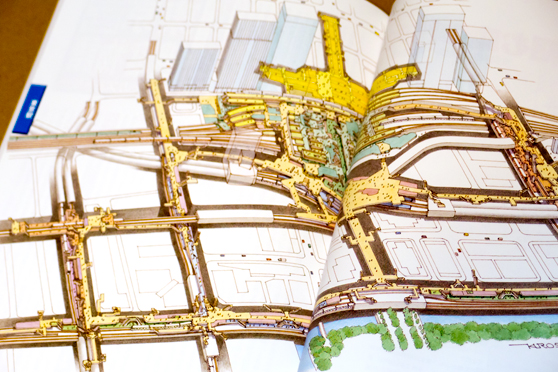 カジュアル地下 の記事書きました 首都東京 ターミナル駅断面透視図 住宅都市整理公団 別棟