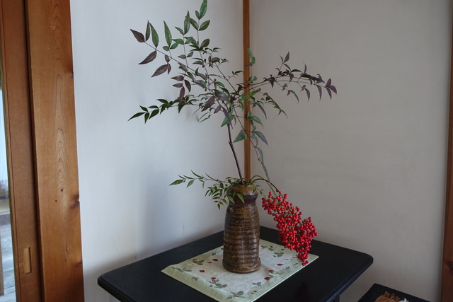 お正月　花　床の間 (3)