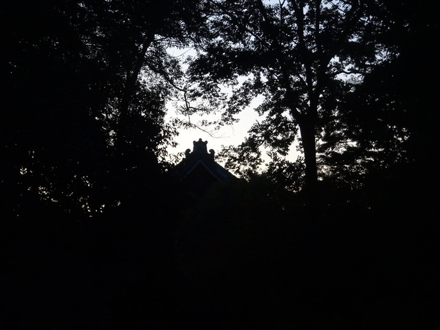 夕方のお化け　方丈の屋根瓦 (3)