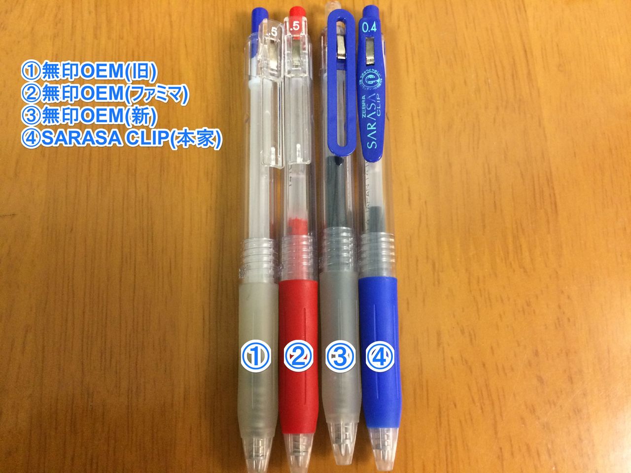 無印良品の さらさら描けるゲルボールペン をカスタマイズ 側には紙とペンと