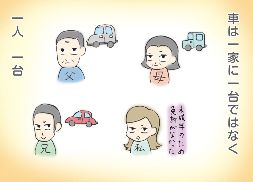 車は一家に一台ではなく、一人一台 車は一家に一台ではなく、一人一台
