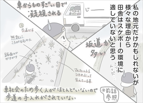 様々な理由から田舎はスケボーの環境に適していないと思う