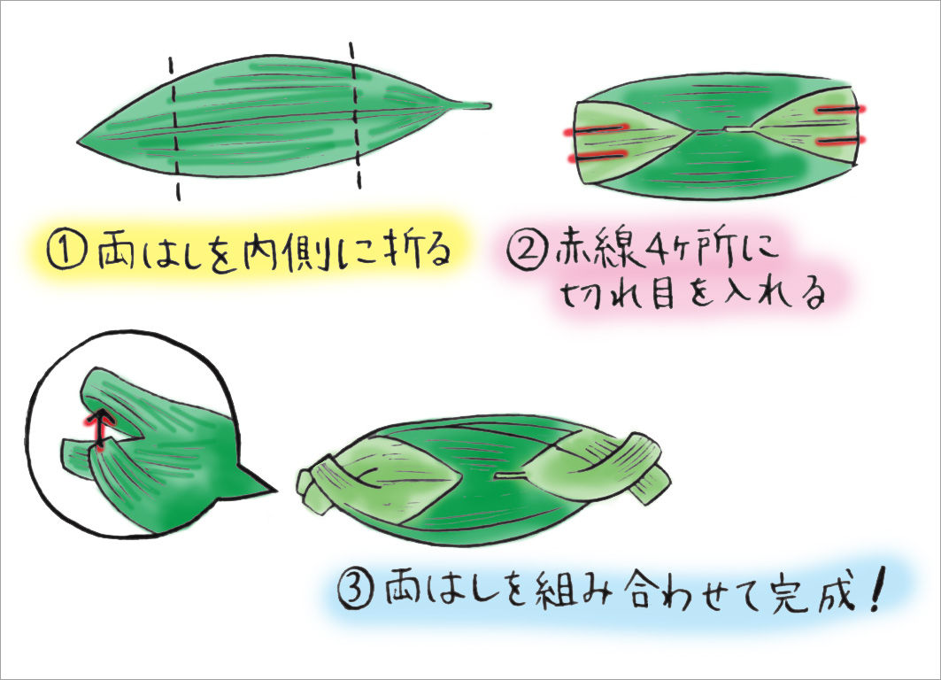 笹舟の作り方手順