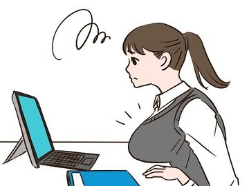 ナイスボディーのおねえさん、机の上にポヨヨヨーンwww