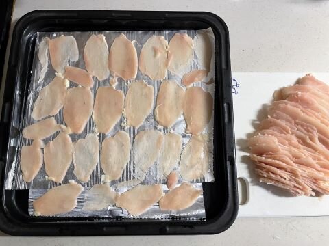 わんこ用ムネ肉チップス3度目の試作