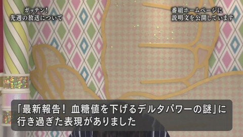 (ためして)ガッテン 謝罪