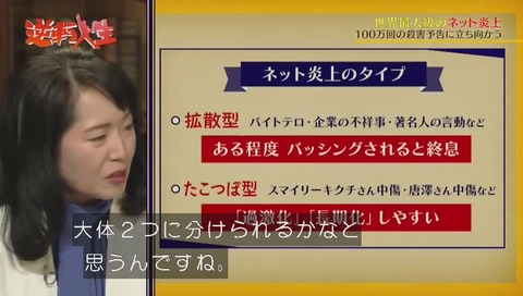 炎上ケース 拡散型 たこつぼ型