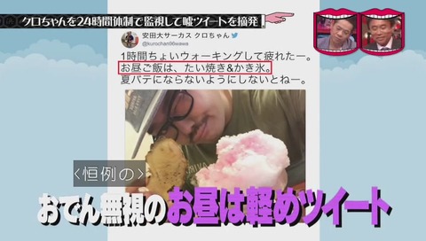 『水曜日のダウンタウン』クロちゃん監視企画