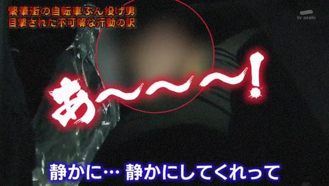 列島警察捜査網THE追跡 自転車蹴り倒し男 奇声を発する犯人