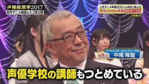 中尾隆聖は声優学校の講師