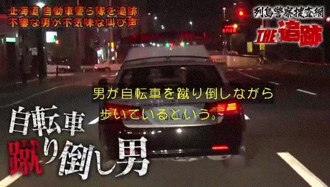 列島警察捜査網THE追跡 自転車蹴り倒し男 導入部 すすき野で事件