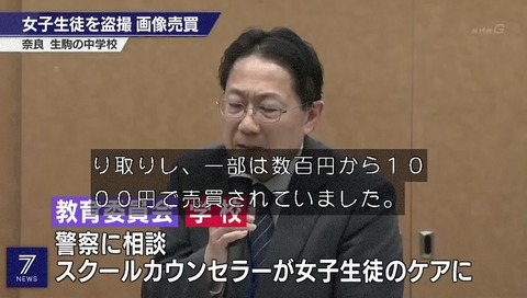 NHKニュース7青井アナ「盗撮した画像&動画は数100万円・・・数百円」誤読