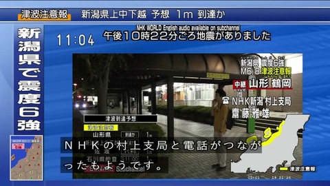 新潟地震 NHK村上支局