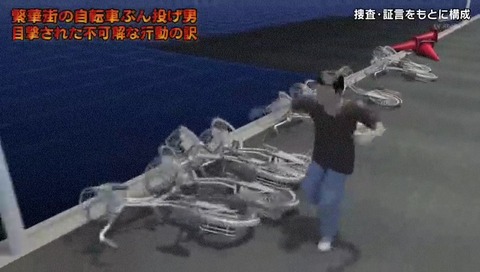 列島警察捜査網THE追跡 自転車蹴り倒し男 CG ダブルラリアット