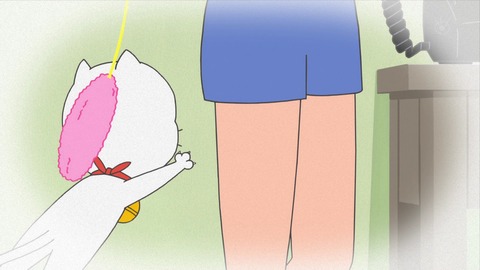 短パンのサザエさん タマにとびつかれる