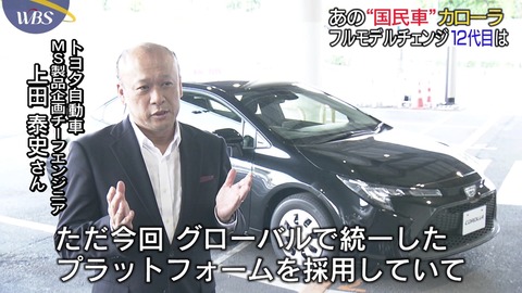 ワールドビジネスサテライト 国民車カローラ12代目 フルモデルチェンジ