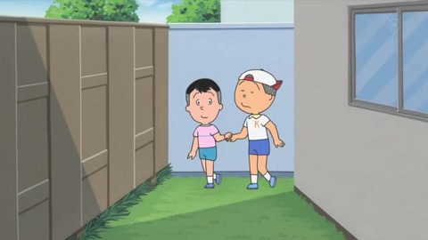 サザエさん「プレゼントの育て方」裏庭でモミの木を育てる堀川くん