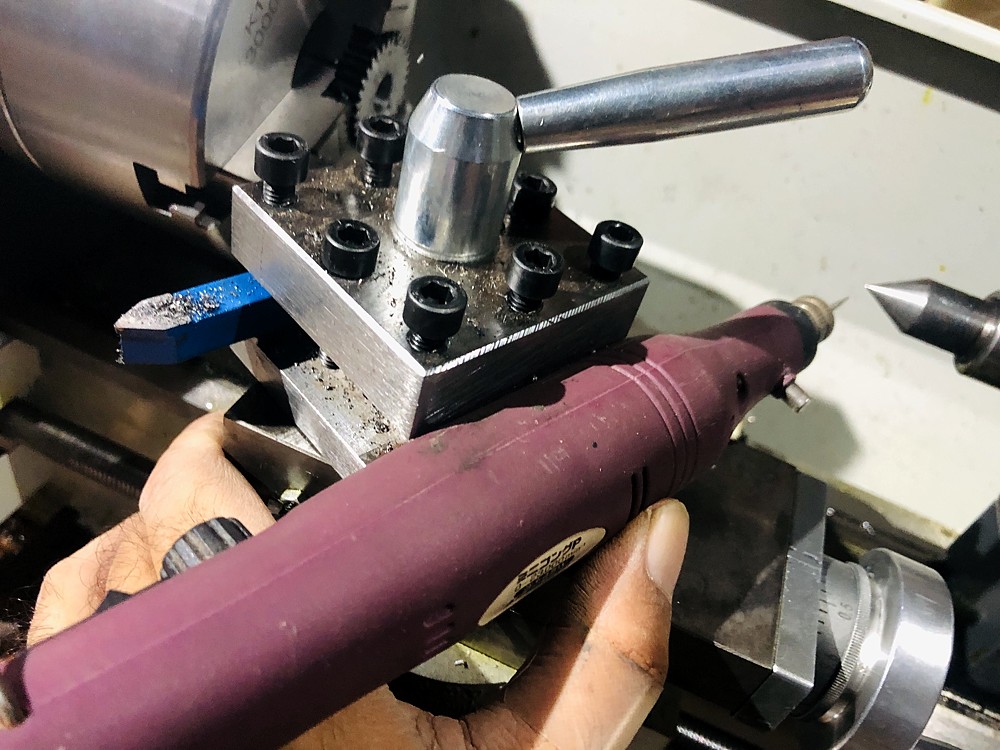 卓上旋盤 WM-210V 刃物台へリューター固定 : まるそんPHOTO日記