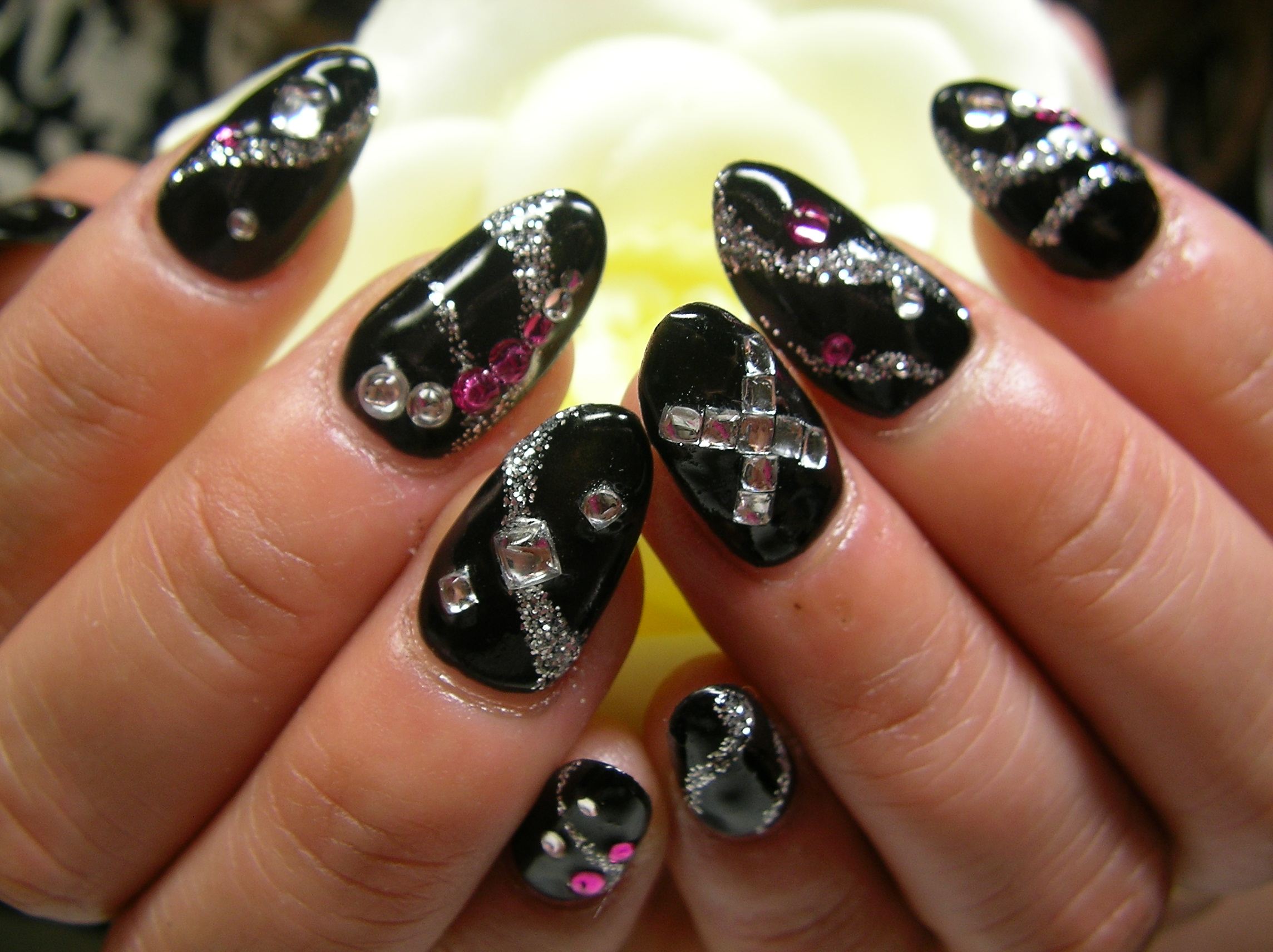 キラキラロックなブラックネイル 4 29 Sora Nailのブログ