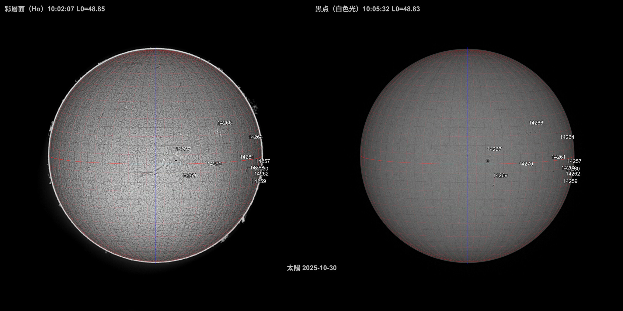 今日の太陽 2025-10-30 : 宙が好き