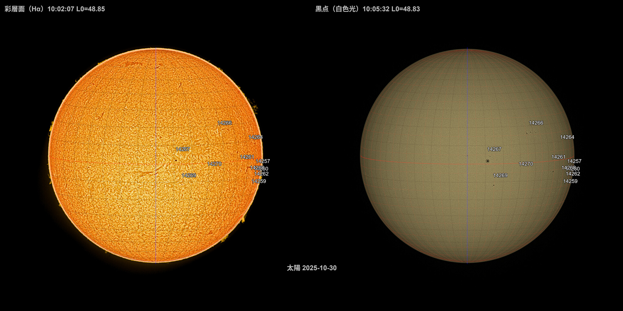 今日の太陽 2025-10-30 : 宙が好き