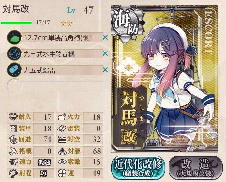 改造 対馬改 提督になった私 艦これ初級者チャレンジブログ