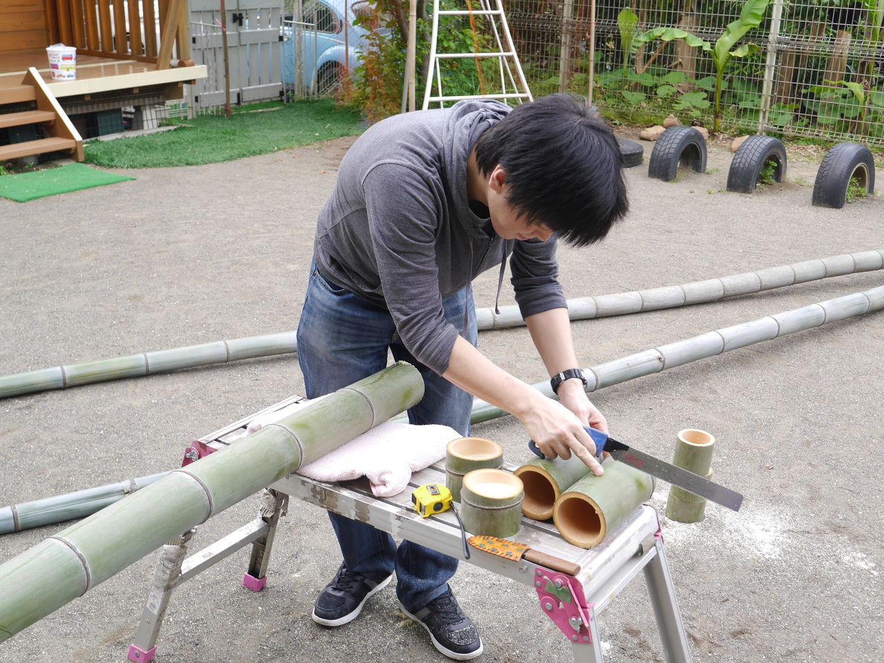 竹ぽっくり ソライロキッズ園日誌