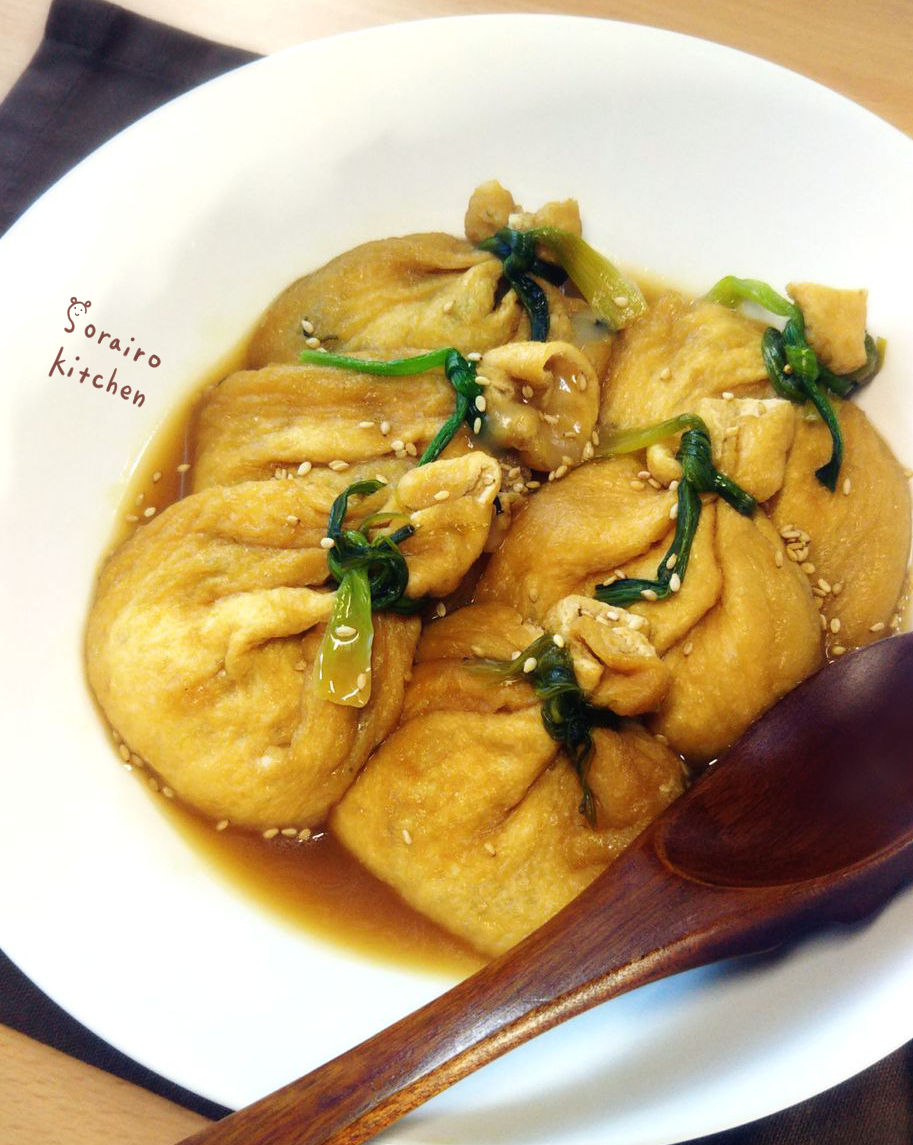 レシピ お正月のお餅を詰めて 餅入り巾着のじゅわり甘辛煮 31歳ol料理家の日常ごはん