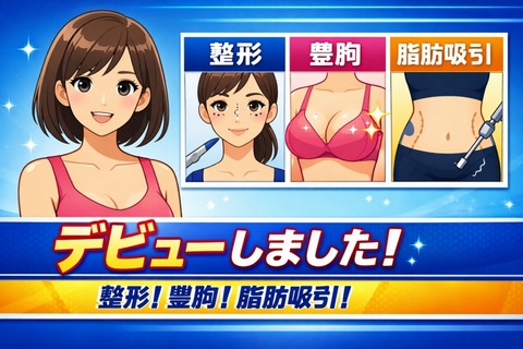 新人AV女優「デビューしました！（整形！豊胸！脂肪吸引！）」