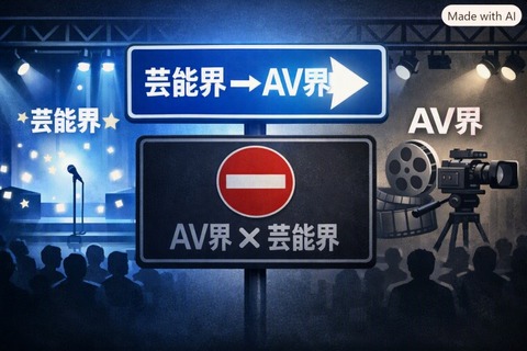 芸能界→AV界は成功例が多いのにAV界→芸能人は見当たらない