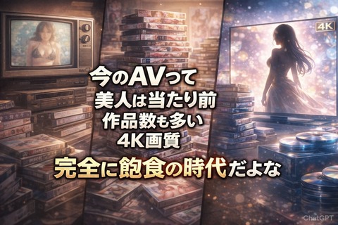 今のAVって美人は当たり前、作品数も多い、4K画質と完全に飽食の時代だよなのアイキャッチ画像