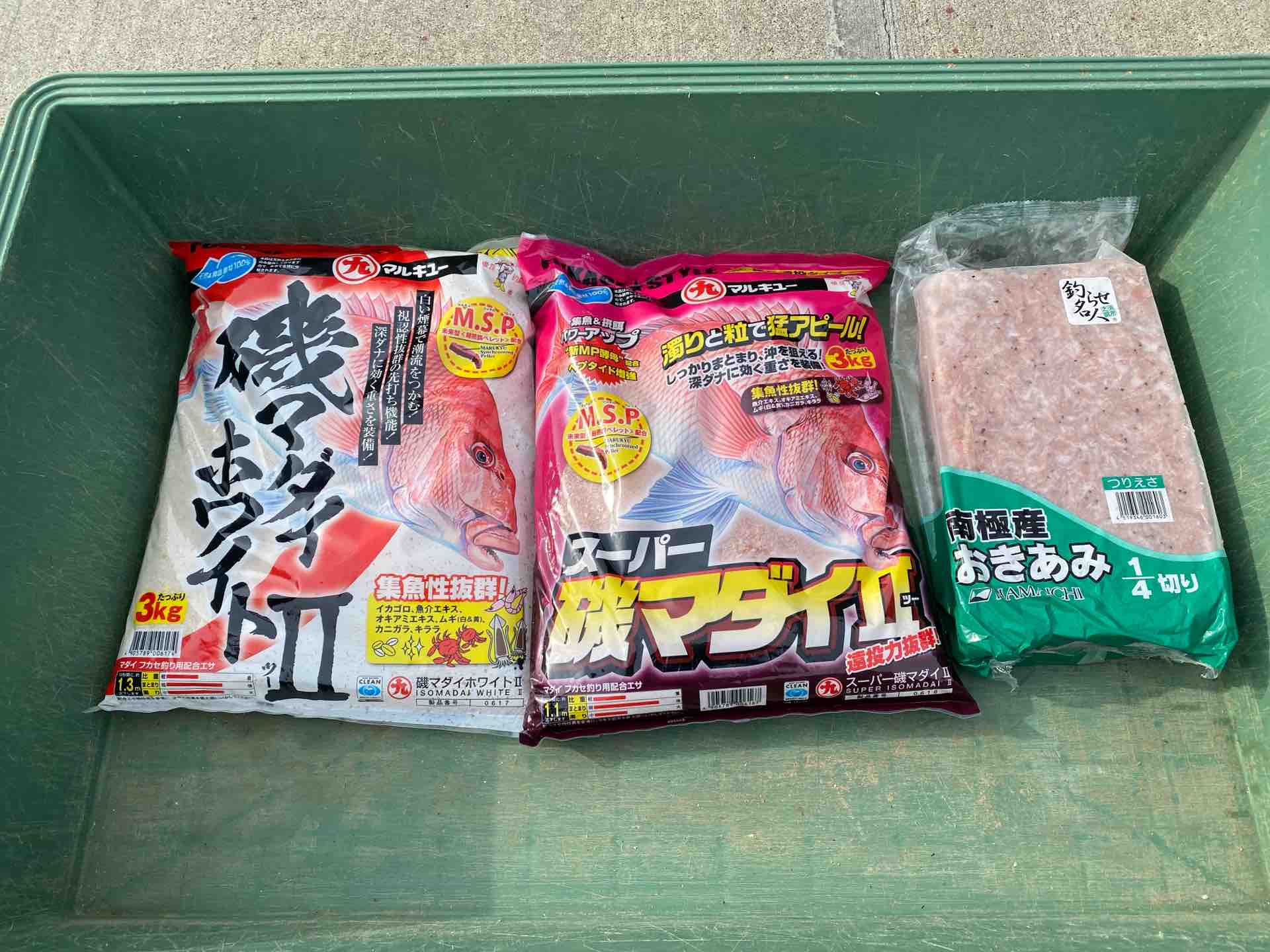磯マダイのコマセとツケエサ 東北磯遊人