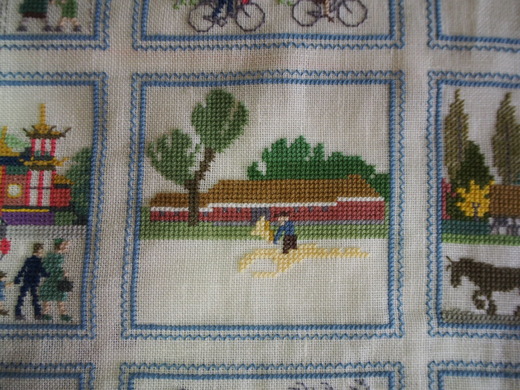 フレメクロスステッチ完成品　街並み 楽天市場】クロスステッチ 風景 キット 刺しゅう フレメ 輸入