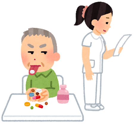 kaigo_kusuri_hakidasu