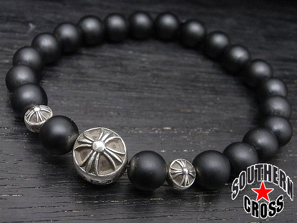 CHRORM HEARTS シルバー マットオニキス ブレスレット CHROME HEARTS