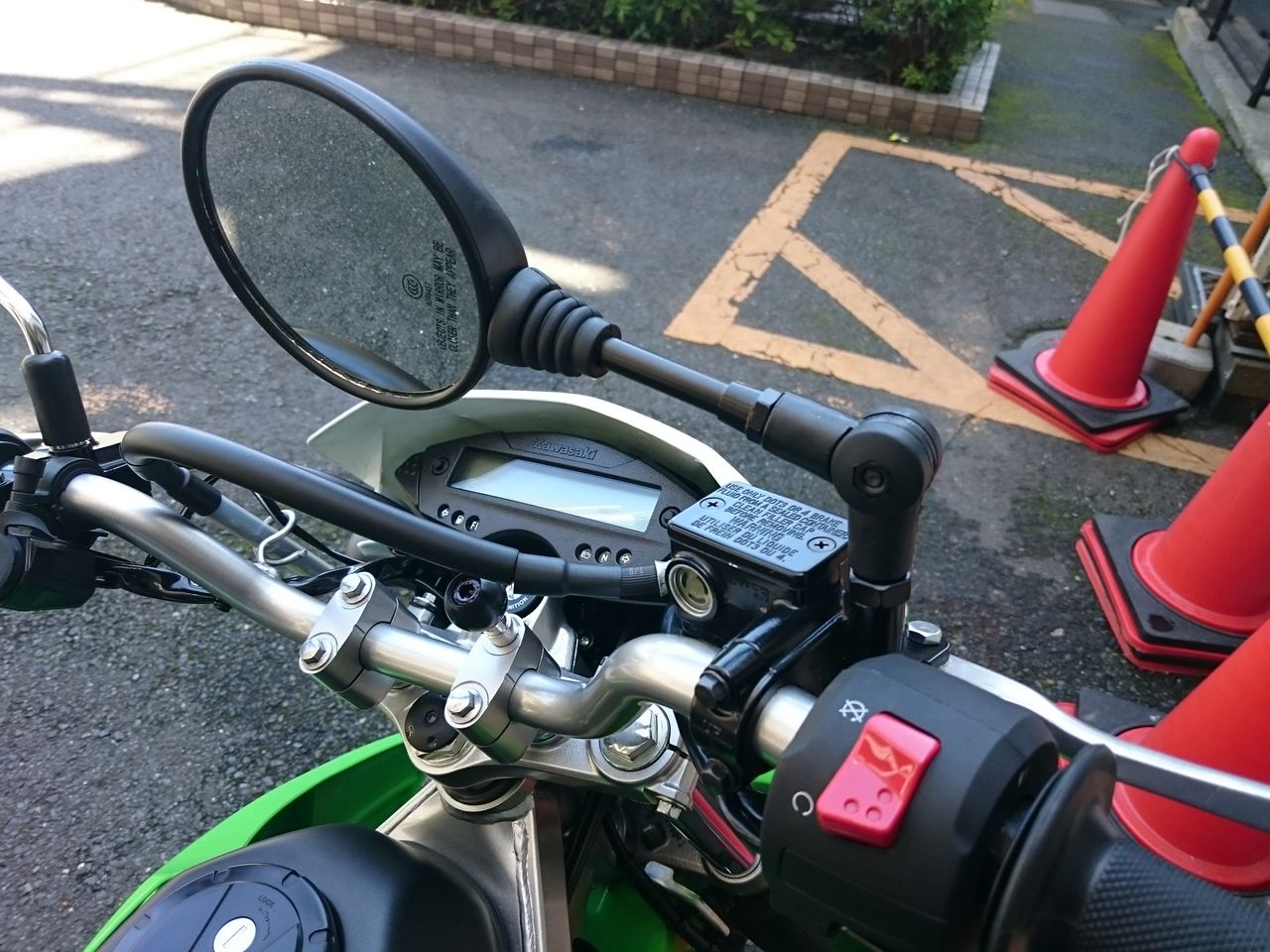 オフロードミラー装着 コケろ Klx 人生楽勝