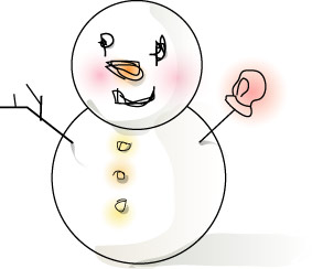 DTP用無料素材 : クリスマス特集 : 雪だるま クリスマス_素材_DTP_雪だるま