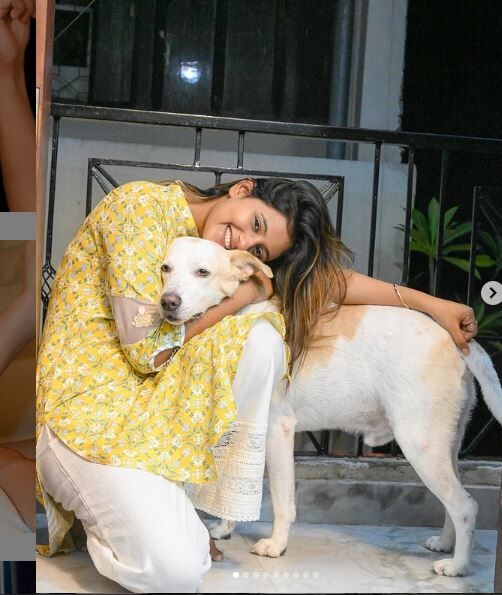 Anjali Arora with her dog