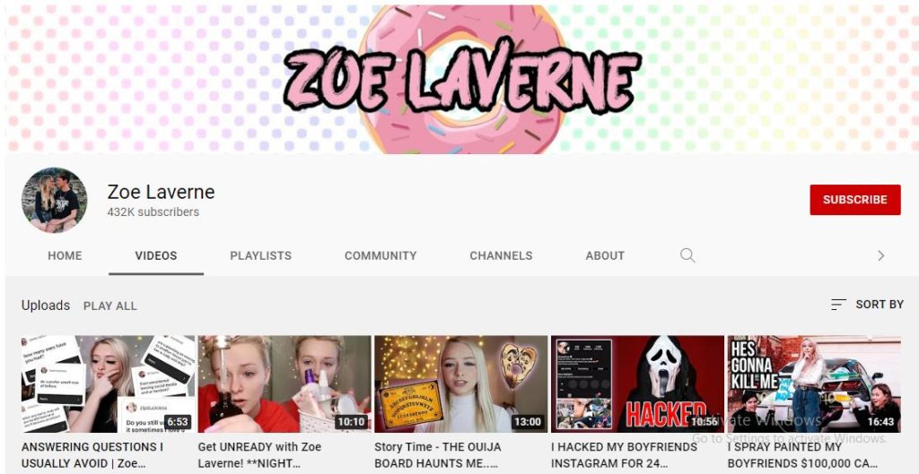Zoe Laverne Youtube channel