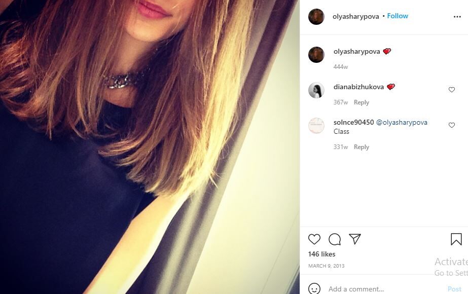 First Instagram post of Olga Sharypova