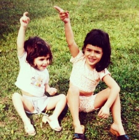 Bruna Biancardi childhood picture with her sister