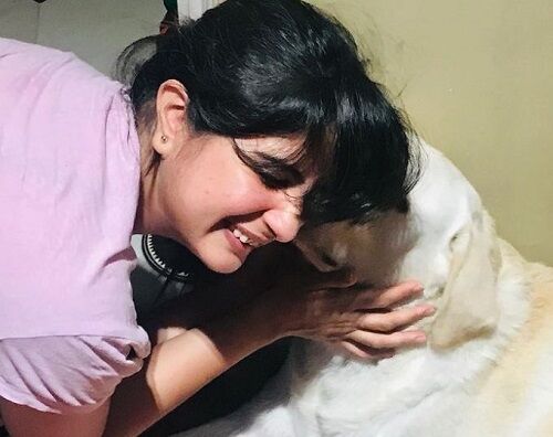 Sakshi Joshi with her pet dog